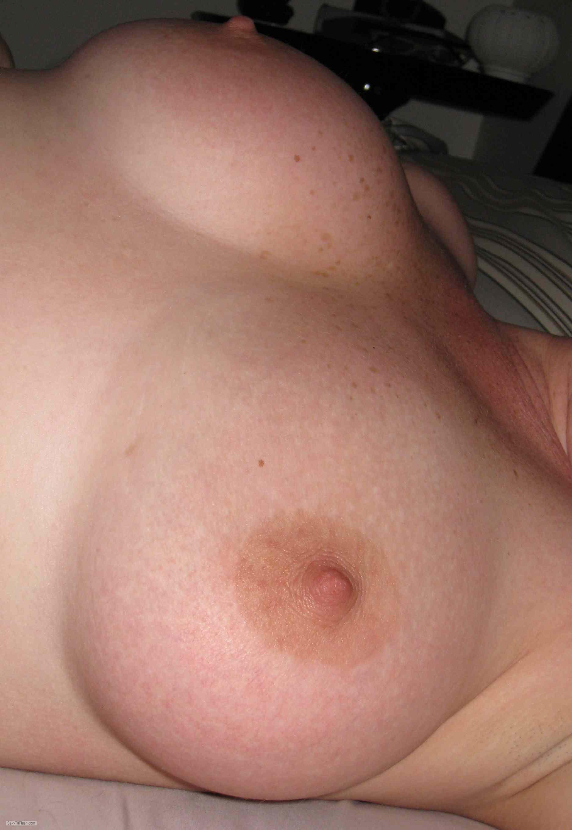 Tit Flash: Girlfriend's Medium Tits - Sara from United States